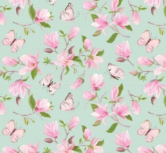 CORDURA FLORES ROSAS Y MARIPOSAS x 50 cm