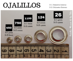 OJALILLOS PARA MAQUINA DE COLOCAR BROCHES x 50 - comprar online