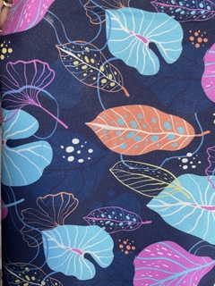 MECÁNICA HOJAS DE COLORES FONDO AZUL x50cm - comprar online