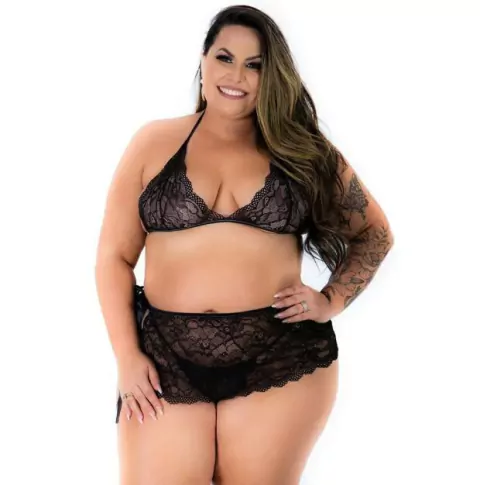 CONJUNTO ASSANHADINHA PLUS SIZE PRETO