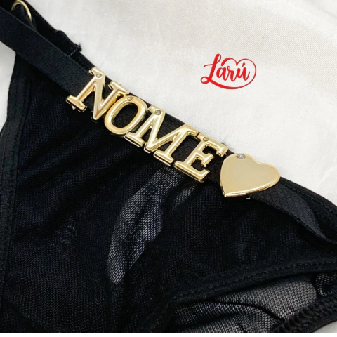 CALCINHA PERSONALIZÁVEL PRETA + 5 LETRAS - comprar online