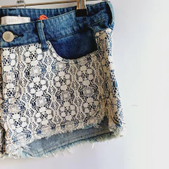 SHORT JEAN ENCAJE SORA - Feria La Polilla