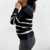 Sweater de bremer negro con rayas blancas - comprar online