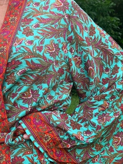 KIMONO BOMBAY VERDE ESMERALDA BORDÓ NARANJA ROJO - comprar online