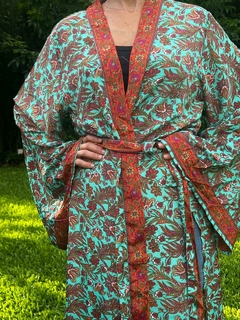 KIMONO BOMBAY VERDE ESMERALDA BORDÓ NARANJA ROJO