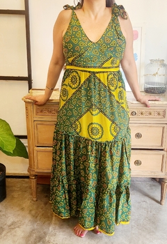 VESTIDO/SOLERO CHITI VERDE Y AMARILLO