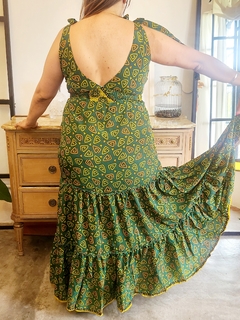 VESTIDO/SOLERO CHITI VERDE Y AMARILLO - comprar online