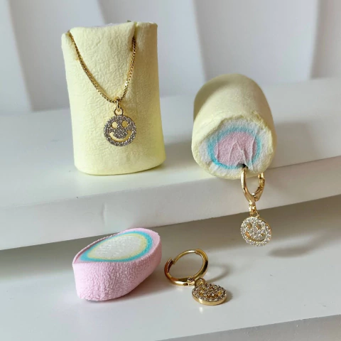 Conjunto Infantil Smile no Banho de Ouro 18k