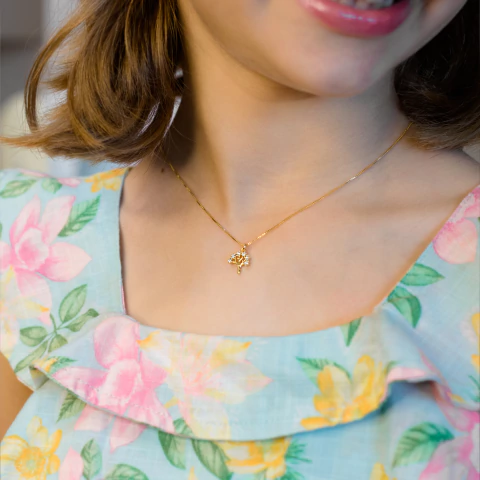 Colar Infantil Arvore da Vida em Banho Ouro 18K