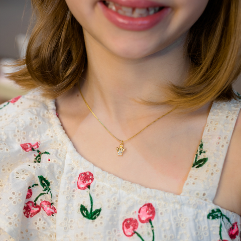 Colar Infantil Anjinho em Banho Ouro 18K