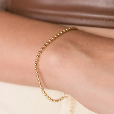 Pulseira de Bolinhas Mini em Banho Ouro 18K