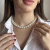 Colar de Pérolas Sintéticas Grandes 35 cm + Extensor em Banho Ouro 18K