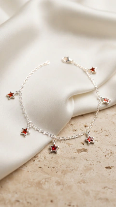 Pulsera AB Estrellitas Rojas -19cm