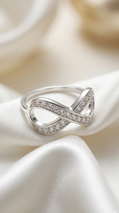 Anillo Infinito con cubic - Plata Laminada