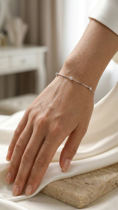 Pulsera Veneciana con Bolitas 18cm + 5cm extensión - Plata Laminada - comprar online