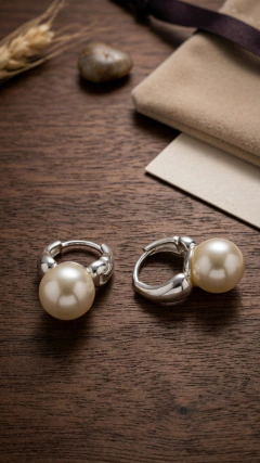 Aros Perla Noelle - Plata - 1.1 cm