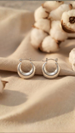 Argollas de plata infladas 1,5cm modelo 3