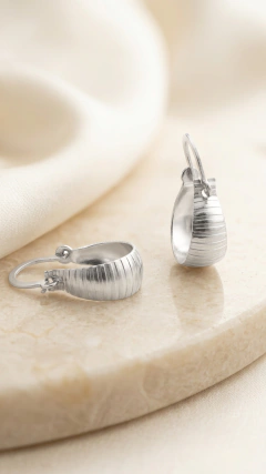 Argollitas Cubanas de plata Line 20mm