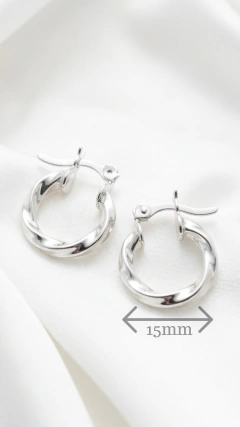 Argollitas Giro 15mm Plata inflados - comprar online