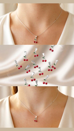 Dije de plata Cerezas 7mm - Santa Margarita Joyas