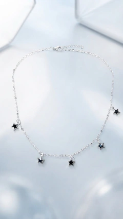 Collar AB Estrellas Cristal Negro - 40cm - comprar online