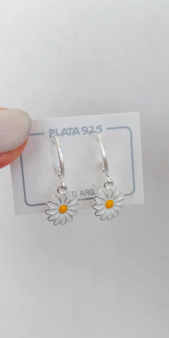 Aros de plata brisura Margaritas - comprar online