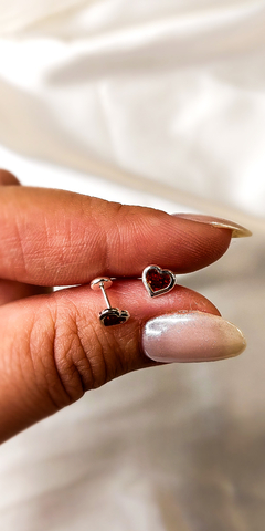Abridores de plata esmaltados corazón rojo - comprar online
