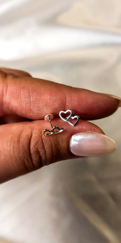 Abridores de plata corazón doble calado - comprar online