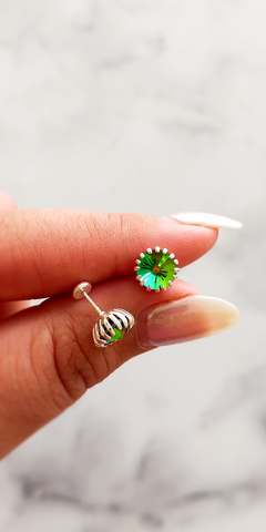 Abridores de plata SW 8mm verde engarse girasol - comprar online