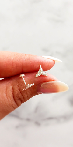 Abridores de plata Colita de sirena texturada - comprar online