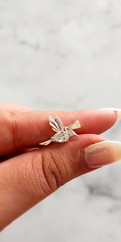 Dije de plata Colibrí 16mm cubic cristal - comprar online