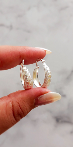 Argollitas Cubanas de plata corazones 2.5cm - comprar online