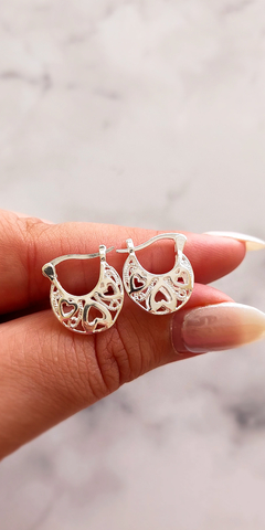 Aros de plata Canasta 1.8cm mod 4 - comprar online