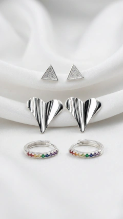 Set x3 Aros – Argollas y Aros Pasantes - Plata - Ar20 - comprar online