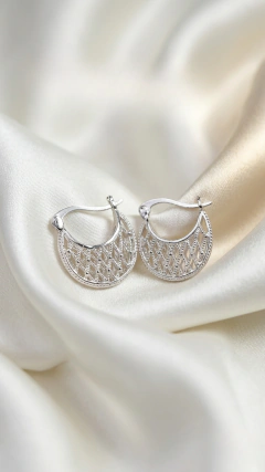 Aros de plata Canasta 1.8cm mod 4