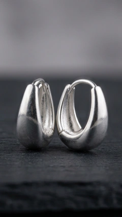 Aros Huggies de plata 16mm modelo g34 - comprar online
