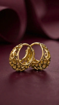 Aros Huggies Laminados en Oro 18K - 15mm - modelo 13