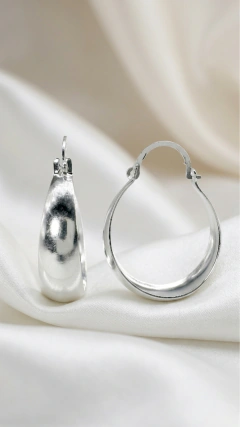 Argollitas Cubanas de plata lisos 20mm