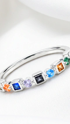 Anillo AB Cubics Multicolor- Modelo 50 - comprar online