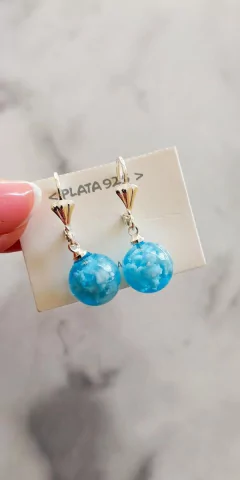 Aros brisura de plata Cielito con dije 12mm - comprar online