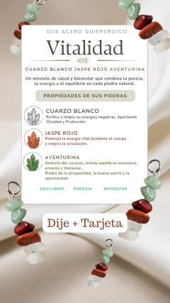 Dije Vitalidad - Piedras Naturales 3cm aprox Acero Quirúrgico