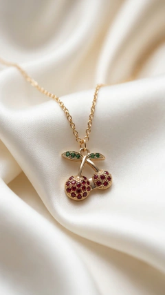 Conjunto Cerezas con cubics 45cm - AD 316L