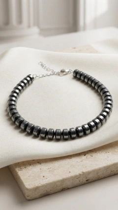 Pulsera Hematite Natural (18 + 5 cm) – Plata 925 - comprar online