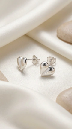 Conjunto Soft Heart - Aros Pasantes + Cadena Veneciana largo 44cm+5cm Plata en internet