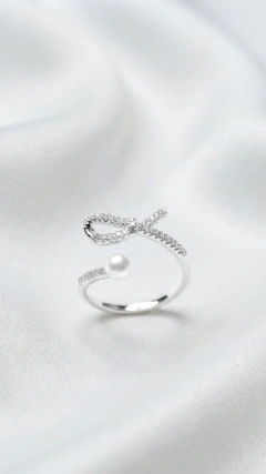 Anillo AB Lazo cubics con perla - comprar online