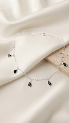 Collar AB Gotitas Cristal Negro - 40cm - comprar online