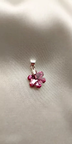 Dije de plata Copo de nieve sw 10mm rosado tornasol - comprar online