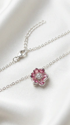 Conjunto Flor Cubics Rosa - Acero Blanco - 45cm + 5 cm extensión