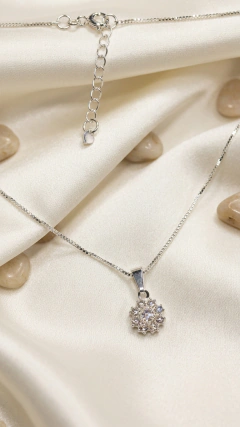 Conjunto Flor de la Vida - Aros Pasantes + Cadena Veneciana largo 45cm+5cm Plata 925 - comprar online