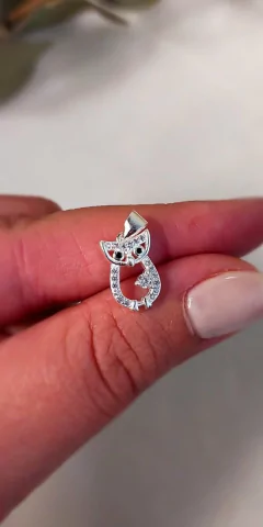 Dije de plata Búho 15mm - comprar online